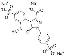 5-氧代-1-(4-磺酸苯基)-4-(4-磺酸苯基)偶氮-4H-吡唑-3-羧酸三钠盐 结构式