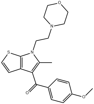 4-methoxyphenyl-(5-methyl-6-(2-(4-morpholinyl)ethyl)-6H-thieno(2,3-b)pyrrol-4-yl)phenylmethanone 结构式