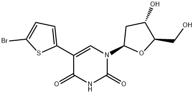 5-(5-bromothien-2-yl)-2'-deoxyuridine 结构式