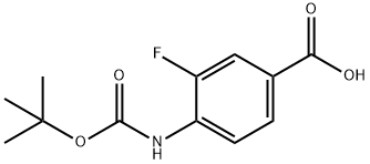 4-((叔丁氧羰基)氨基)-3-氟苯甲酸 结构式