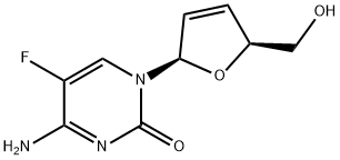 5-FLUORO-1-(2',3'-DIDEOXY-2',3'-DIDEHYDRO-B-D-ARABINOFURANOSYL)-CYTOSINE 结构式