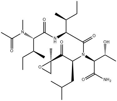 N-乙酰基-N-甲基-L-异亮氨酰-L-异亮氨酰-N-[(1S)-3-甲基-1-[[(2R)-2-甲基-2-环氧乙烷基]羰基]丁基]-L-苏氨酰胺 结构式