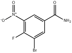 3-Bromo-4-fluoro-5-nitrobenzamide 结构式