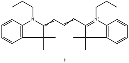 1,1`-二丙基-3,3,3`,3`-四甲基吲哚碳花青碘化物 结构式