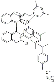 (S)-RUCL[(P-异丙基甲苯)(DM-BINAP)]CL 结构式