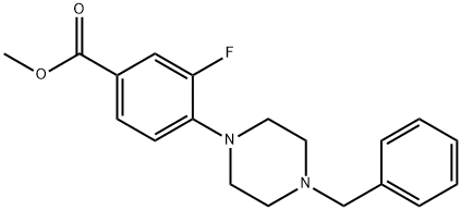 3-氟-4-(4-苄基-1-哌嗪基)苯甲酸甲酯 结构式