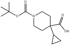 N-BOC-4-环丙基哌啶-4-羧酸 结构式