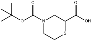 N-BOC-2-硫代吗啉甲酸 结构式