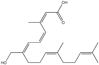 7-hydroxymethyl-3,11,15-trimethyl-2,4,6,10,14-hexadecapentaenoic acid 结构式