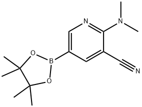 2-(二甲基氨基)-5-(4,4,5,5-四甲基-1,3,2-二氧杂环戊硼烷-2-基)氰吡啶 结构式