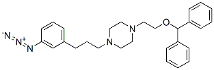1-(2-(bis(phenyl)methoxy)ethyl)-4-(3-(3'-azidophenyl)propyl)piperazine 结构式