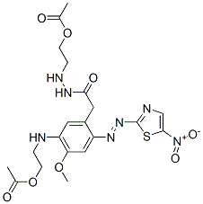 Acetamide, N-5-bis2-(acetyloxy)ethylamino-4-methoxy-2-(5-nitro-2-thiazolyl)azophenyl- 结构式
