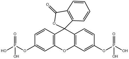 3',6'-二(磷酰氧基)-螺[异苯并呋喃-1(3H),9'-[9H]氧杂蒽]-3-酮 结构式