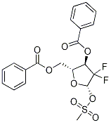 2-脱氧-2,2-二氟-D-呋喃核糖基-3,5-二苯甲酰基-1-甲磺酸酯 结构式