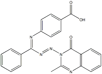 Benzoic acid, 4-((((2-methyl-4-oxo-3(4H)-quinazolinyl)azo)phenylmethyl ene)amino)- 结构式