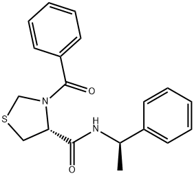 (4R)-3-Benzoyl-N-[(1R)-1-phenylethyl]thiazolidine-4-carboxamide 结构式