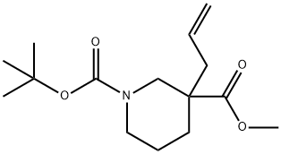 1-BOC-3-烯丙基哌啶-3-甲酸甲酯 结构式