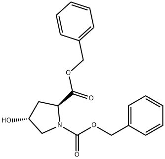 (2S,4R)-1,2-二苄氧羰基-4-羟基吡咯烷 结构式