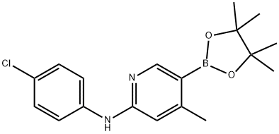 N-(4-chlorophenyl)-4-Methyl-5-(4,4,5,5-tetraMethyl-1,3,2-dioxaborolan-2-yl)pyridin-2-aMine 结构式