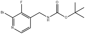 4-(N-叔丁氧羰基-氨基甲基)-2-溴-3-氟吡啶 结构式