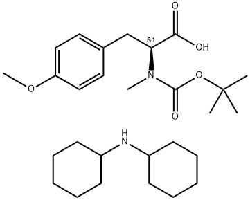N-[叔丁氧羰基]-N-甲基-O-甲基-L-酪氨酸二环己基铵盐 结构式