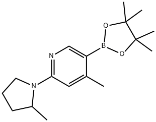 4-Methyl-2-(2-Methylpyrrolidin-1-yl)-5-(4,4,5,5-tetraMethyl-1,3,2-dioxaborolan-2-yl)pyridine 结构式