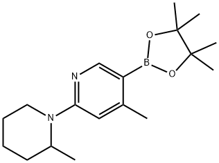 4-Methyl-2-(2-Methylpiperidin-1-yl)-5-(4,4,5,5-tetraMethyl-1,3,2-dioxaborolan-2-yl)pyridine 结构式