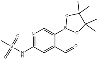 N-(4-forMyl-5-(4,4,5,5-tetraMethyl-1,3,2-dioxaborolan-2-yl)pyridin-2-yl)MethanesulfonaMide 结构式