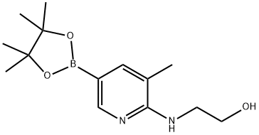 2-(3-Methyl-5-(4,4,5,5-tetraMethyl-1,3,2-dioxaborolan-2-yl)pyridin-2-ylaMino)ethanol 结构式