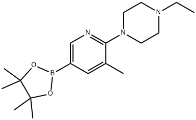 1-ethyl-4-(3-Methyl-5-(4,4,5,5-tetraMethyl-1,3,2-dioxaborolan-2-yl)pyridin-2-yl)piperazine 结构式