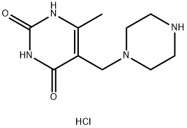 6-甲基-5-(哌嗪-1-基甲基)嘧啶-2,4-二醇二盐酸盐 结构式