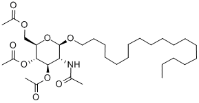 十八烷基2-乙酰氨基-3,4,6-四-氧-乙酰基-Β-D-吡喃葡萄糖苷 结构式