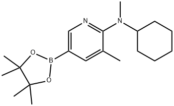 N-cyclohexyl-N,3-diMethyl-5-(4,4,5,5-tetraMethyl-1,3,2-dioxaborolan-2-yl)pyridin-2-aMine 结构式