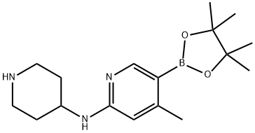 4-Methyl-N-(piperidin-4-yl)-5-(4,4,5,5-tetraMethyl-1,3,2-dioxaborolan-2-yl)pyridin-2-aMine 结构式