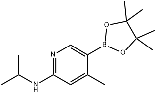 N-isopropyl-4-Methyl-5-(4,4,5,5-tetraMethyl-1,3,2-dioxaborolan-2-yl)pyridin-2-aMine 结构式