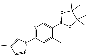 4-Methyl-2-(4-Methyl-1H-pyrazol-1-yl)-5-(4,4,5,5-tetraMethyl-1,3,2-dioxaborolan-2-yl)pyridine 结构式