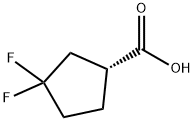 (1R)-3,3-difluorocyclopentane-1-carboxylic acid 结构式