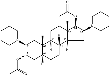(2b,3a,16b,17b)-2,16-双(哌啶基)-3,17-二乙酰氧基-5-雄甾烷 结构式