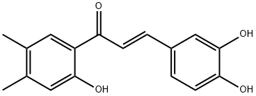 (E)-3-(3,4-二羟基苯基)-1-(2-羟基-4,5-二甲基苯基)丙-2-烯-1-酮 结构式