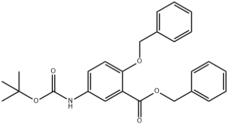 5-[[(1,1-DiMethylethoxy)carbonyl]aMino]-2-(phenylMethoxy)-benzoic Acid PhenylMethyl Ester 结构式