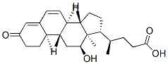 (4R)-4-[(8R,9S,10R,12S,13R,14S,17R)-12-羟基-10,13-二甲基-3-氧代-1,2,8,9,11,12,14,15,16,17-十氢环戊烯并[A]菲-17-基]戊酸 结构式