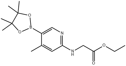 ethyl 2-(4-Methyl-5-(4,4,5,5-tetraMethyl-1,3,2-dioxaborolan-2-yl)pyridin-2-ylaMino)acetate 结构式