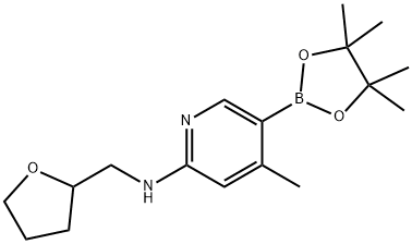 4-Methyl-N-((tetrahydrofuran-2-yl)Methyl)-5-(4,4,5,5-tetraMethyl-1,3,2-dioxaborolan-2-yl)pyridin-2-aMine 结构式