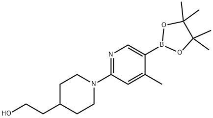 2-(1-(4-Methyl-5-(4,4,5,5-tetraMethyl-1,3,2-dioxaborolan-2-yl)pyridin-2-yl)piperidin-4-yl)ethanol 结构式