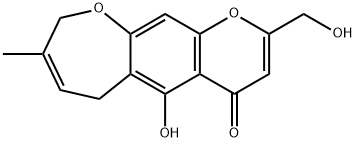 6,9-Dihydro-5-hydroxy-2-(hydroxymethyl)-8-methyl-4H-pyrano[3,2-h][1]benzoxepin-4-one 结构式