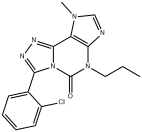 5H-1,2,4-Triazolo(3,4-i)purin-5-one, 6,9-dihydro-3-(2-chlorophenyl)-9- methyl-6-propyl- 结构式
