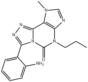 6,9-Dihydro-9-methyl-6-n-propyl-3-(2-aminophenyl)-5H-1,2,4-triazolo(3, 4-i)purin-5-one 结构式