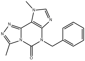 5H-1,2,4-Triazolo(3,4-i)purin-5-one, 6,9-dihydro-3,9-dimethyl-6-(pheny lmethyl)- 结构式