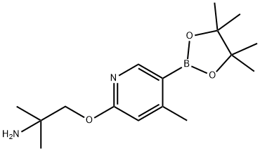 2-Methyl-1-((4-Methyl-5-(4,4,5,5-tetraMethyl-1,3,2-dioxaborolan-2-yl)pyridin-2-yl)oxy)propan-2-aMine 结构式