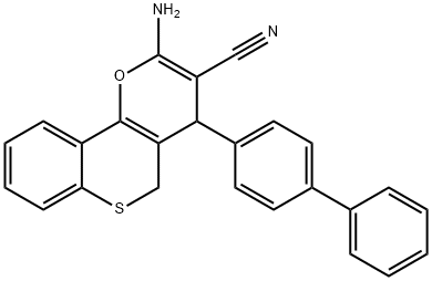 4H,5H-(1)Benzothiopyrano(4,3-b)pyran-3-carbonitrile, 2-amino-4-(1,1'-biphenyl)-4-yl- 结构式